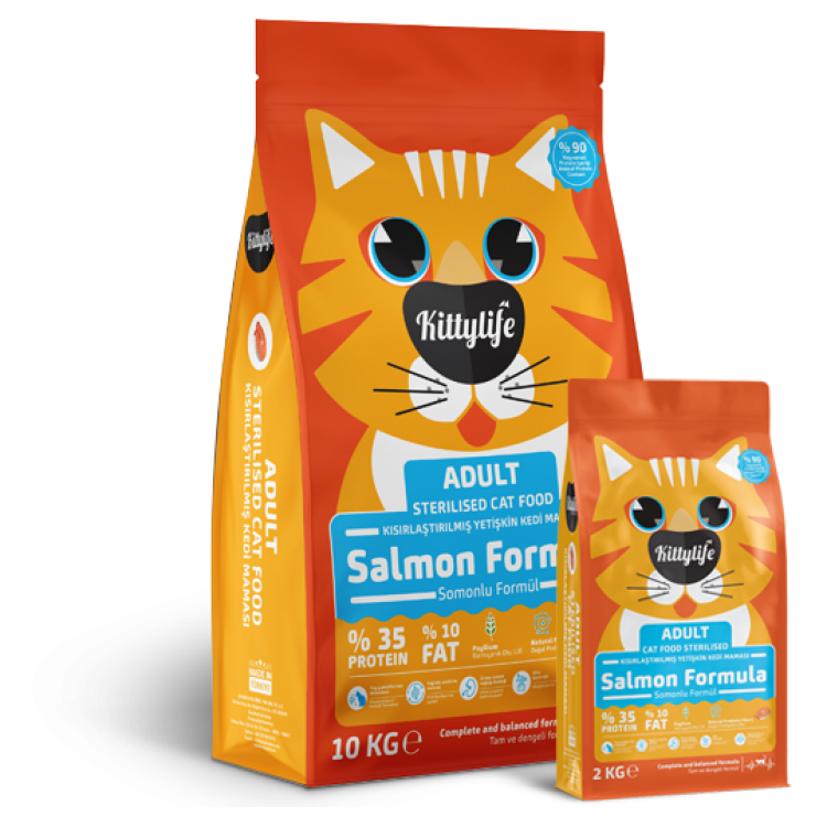 KITTYLIFE SOMONLU KISIRLAŞTIRILMIŞ YETİŞKİN KEDİ MAMASI 10KG